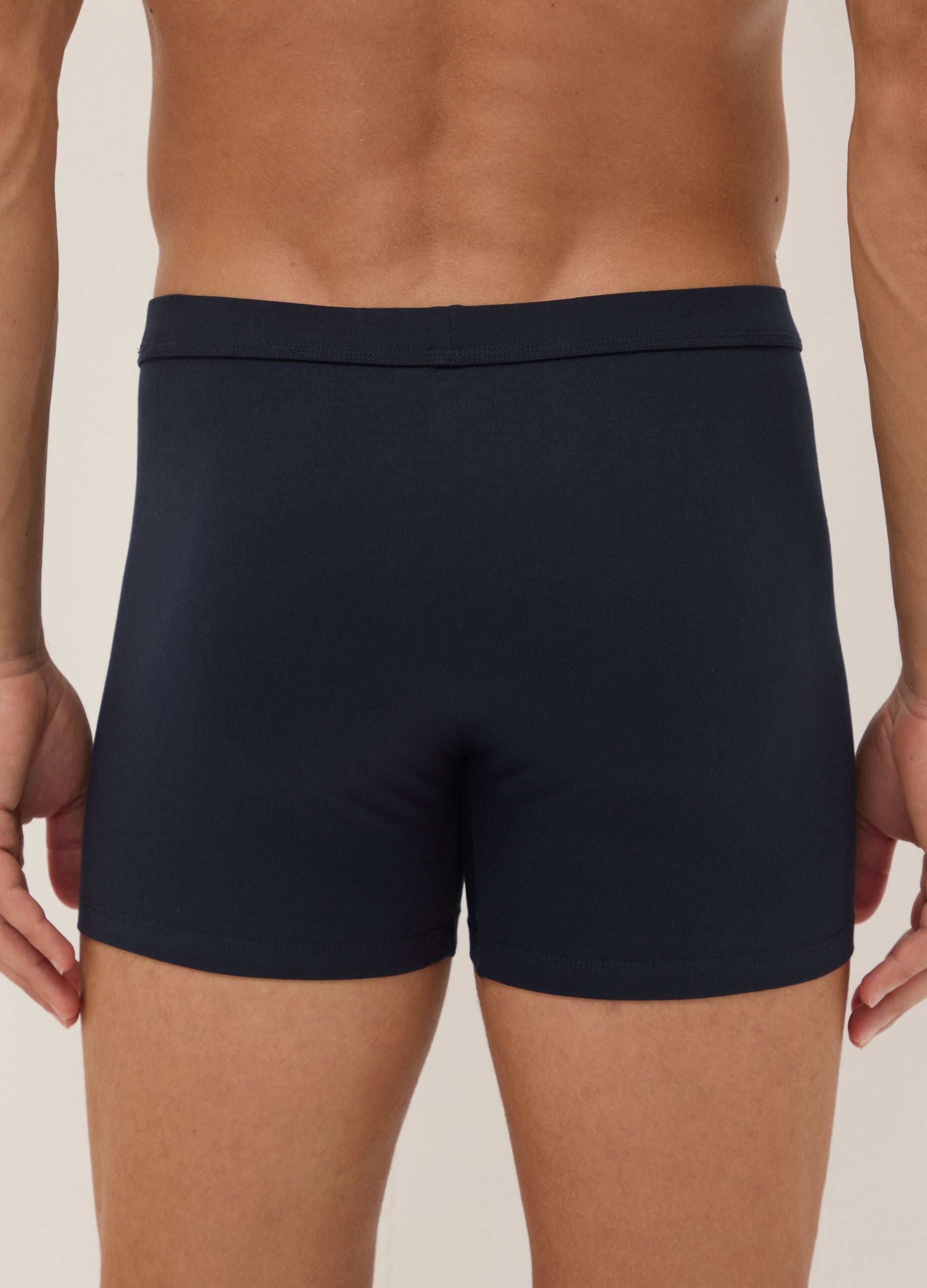 Bipack di boxer blu in cotone Supima elasticizzato