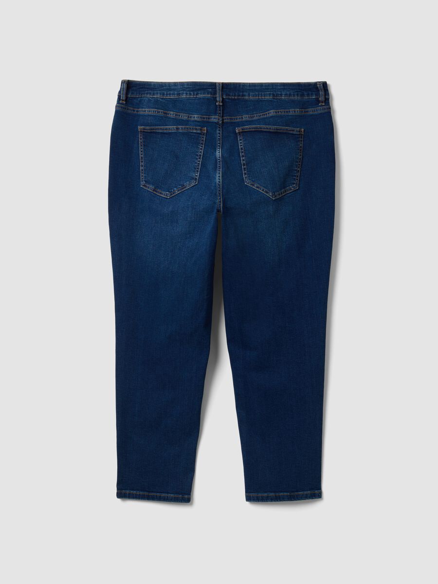 Jeans denim blu in cotone elasticizzato slim fit_6