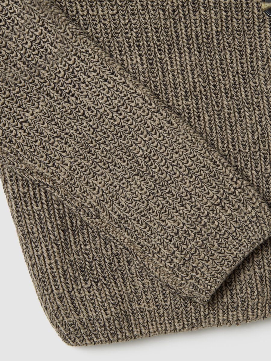 Cardigan in puro cotone marrone regular fit_1
