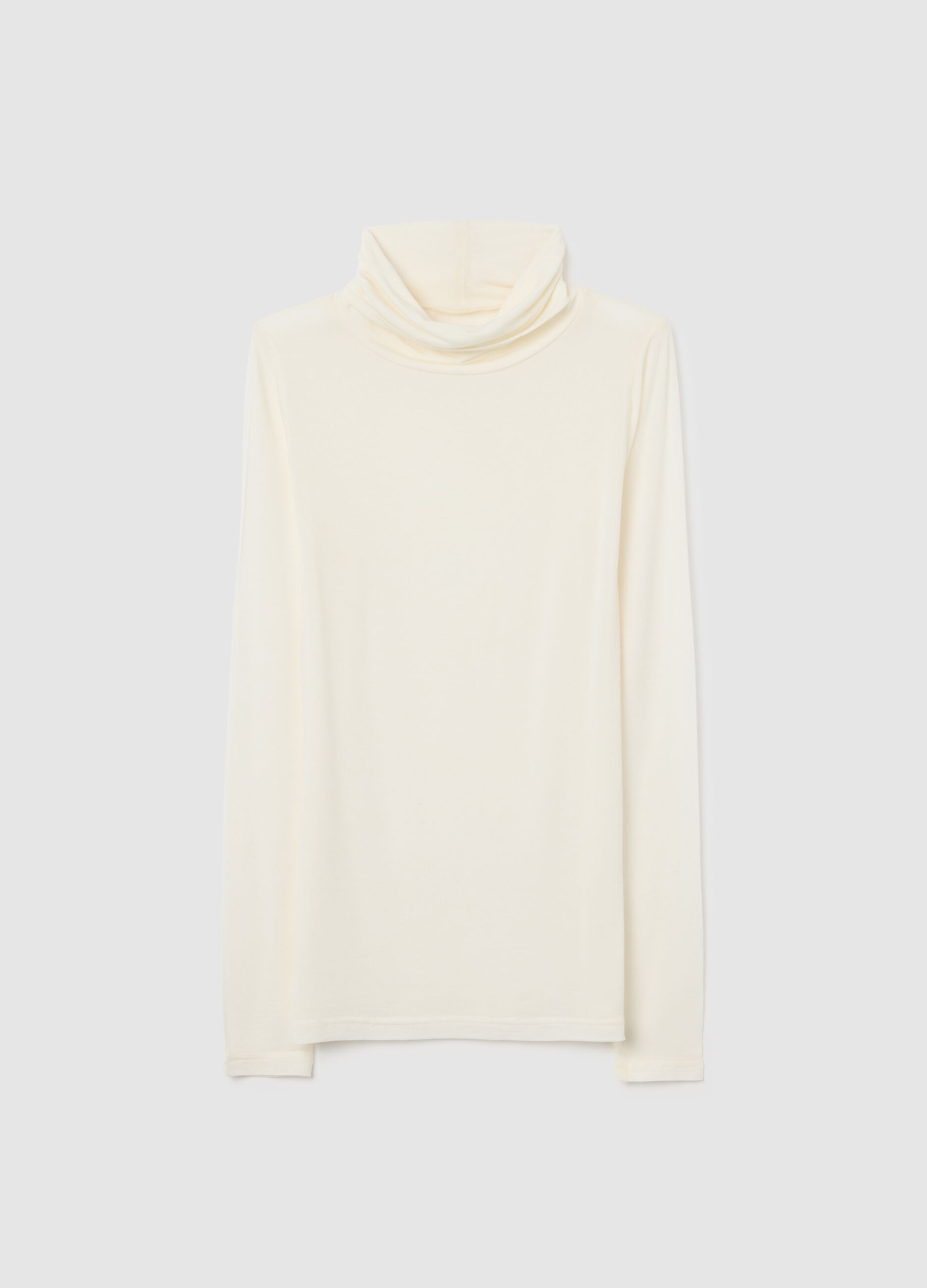 White Turtleneck Regular Fit Sweater