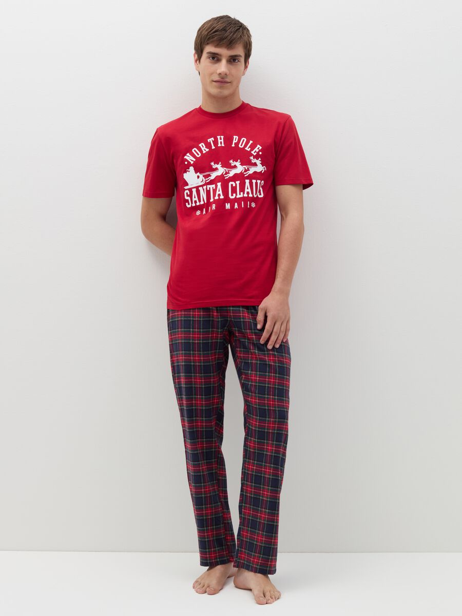 Pyjama trousers in flannel with tartan pattern_0