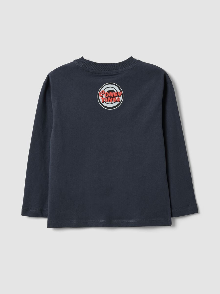 Grey pure cotton Looney Tunes print T-shirt for boys_1