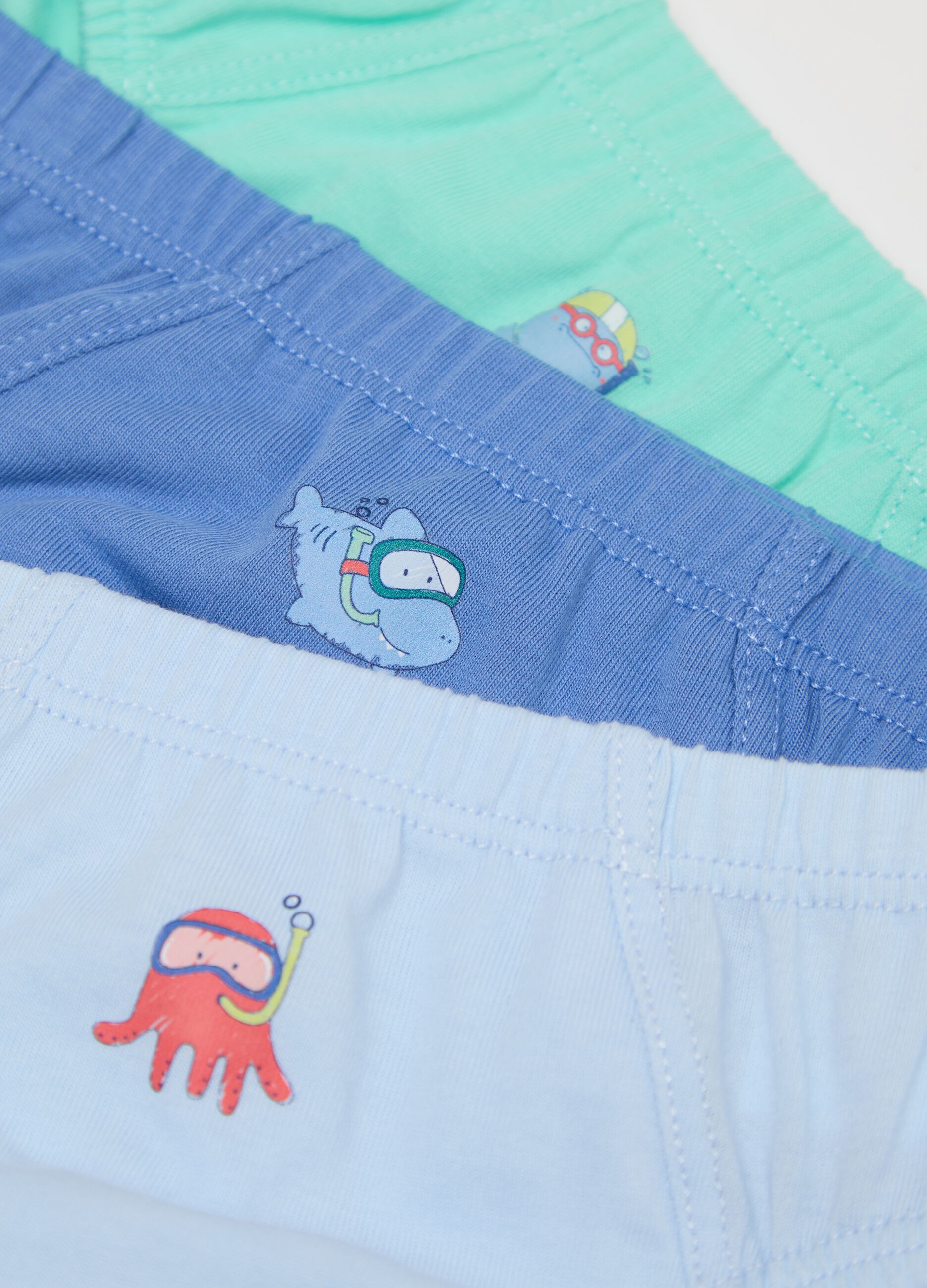 Mutandine da bambino in puro cotone multicolor regular fit