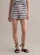Blue and white striped stretch cotton crochet shorts, regular fit_1