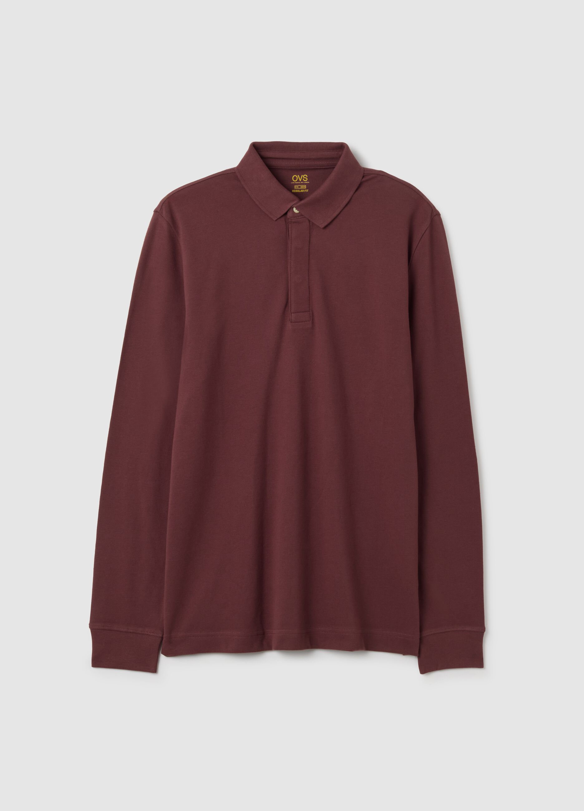 Polo in cotone elasticizzato marrone regular fit