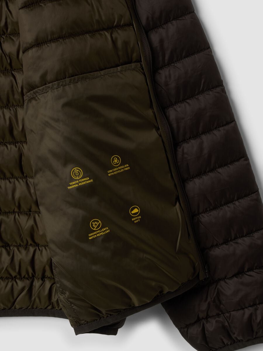 Brown Ultralight Padded Jacket, Regular Fit with Zip_5