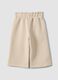 Beige wide-leg cotton-blend trousers_1