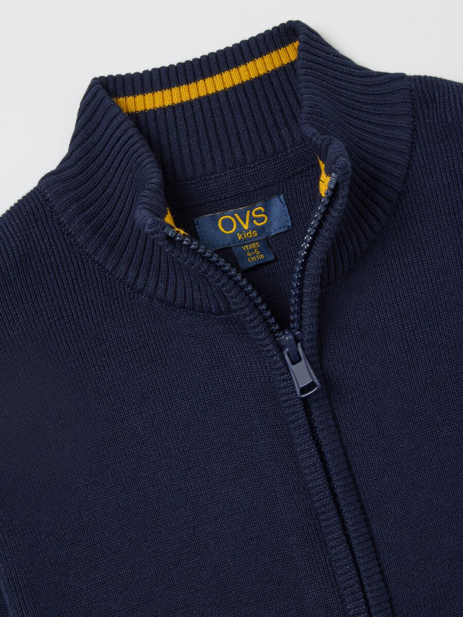 Children's blue pure cotton cardigan regular fit_2