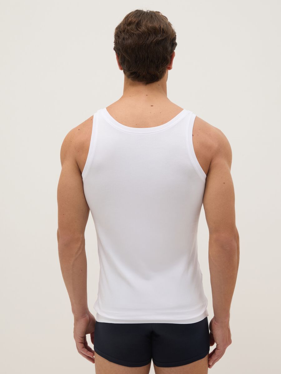 White pure cotton tank top regular fit_2