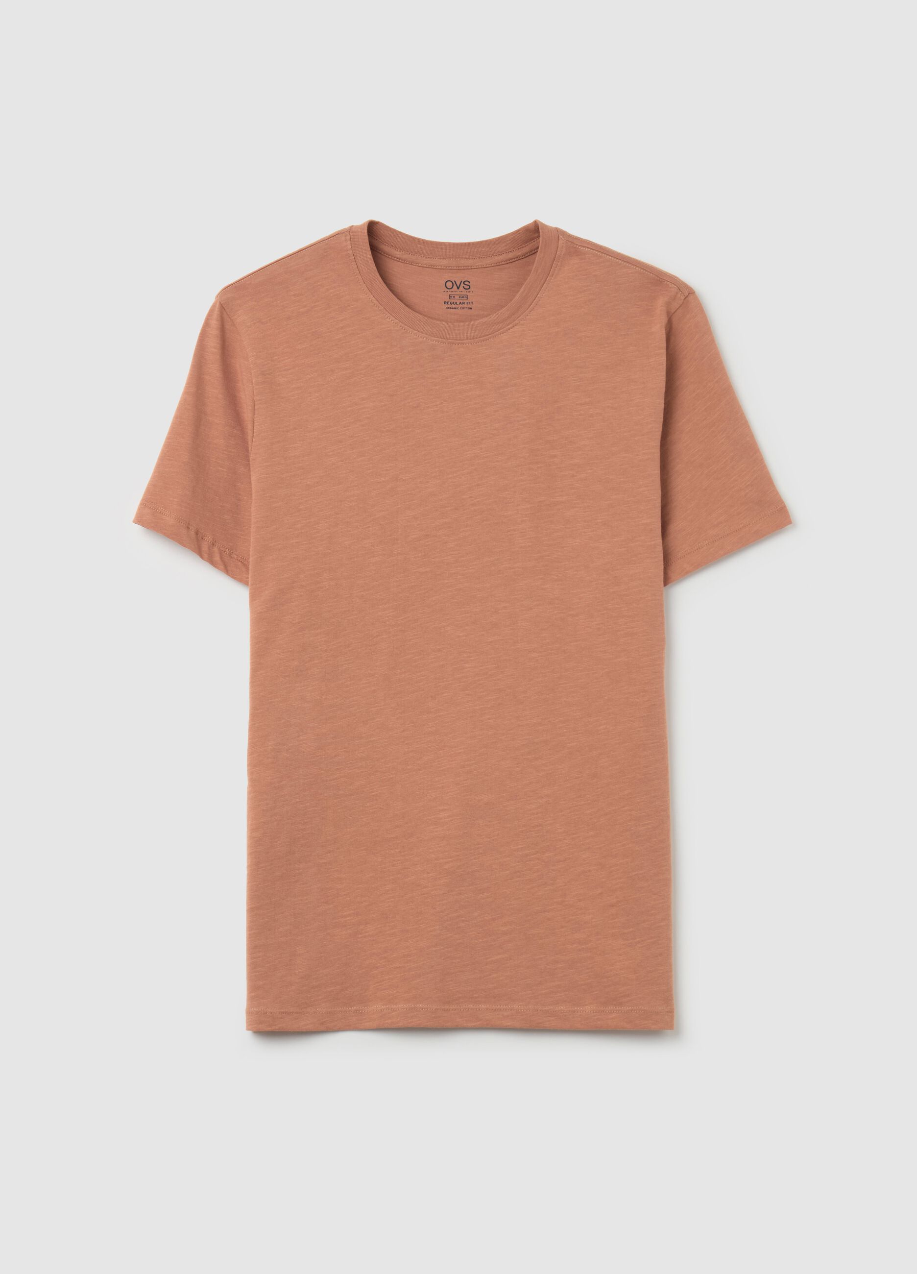 T-shirt in slub cotton with round neck