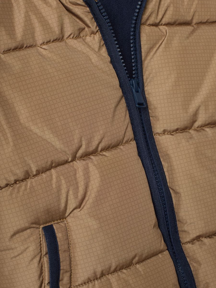 Tobacco brown padded hooded jacket_3