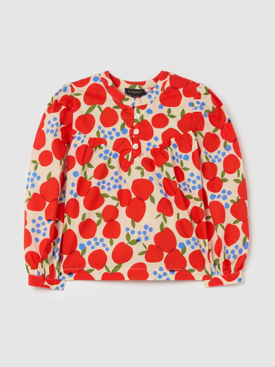 Cotton blouse with fruit print_3