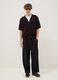 Brown pure cotton short-sleeve oversized shirt_1