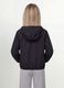 Black hooded rain jacket with zip for girls_1