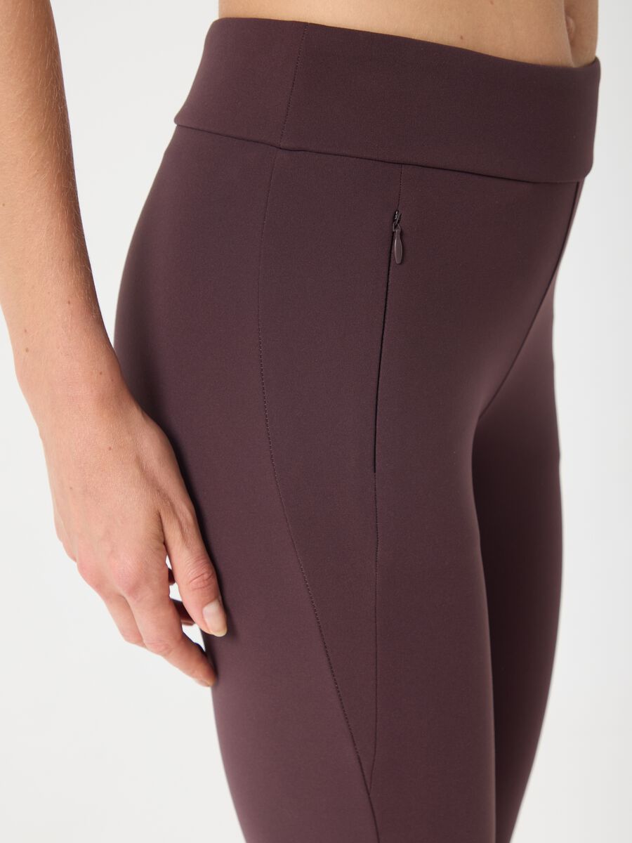 Leggings flare extra caldi in tessuto tecnico elasticizzato e tasche con zip ALTAVIA STUDIO_3
