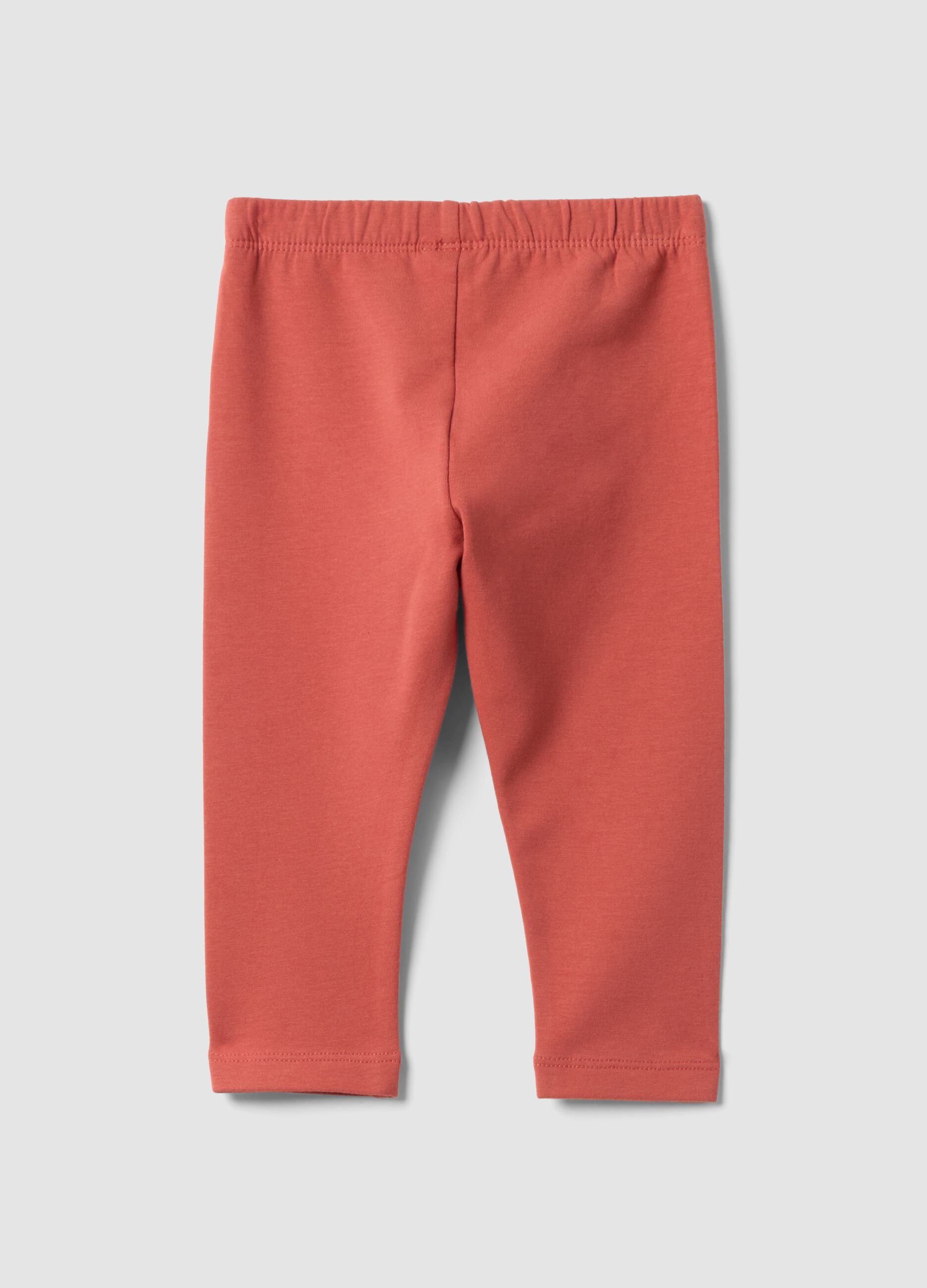 Red regular-fit leggings in stretchy organic cotton