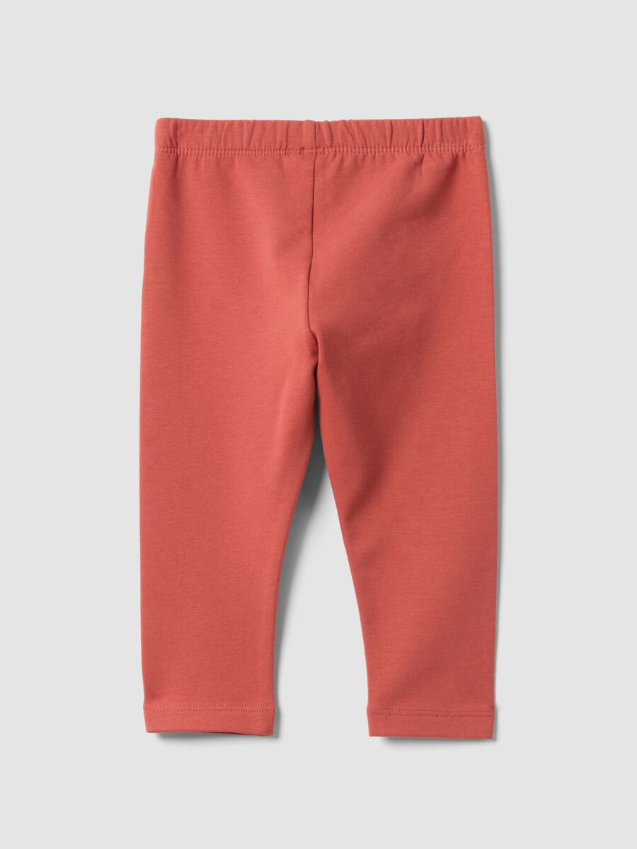 Leggings rossi in cotone organico elasticizzato regular fit_1