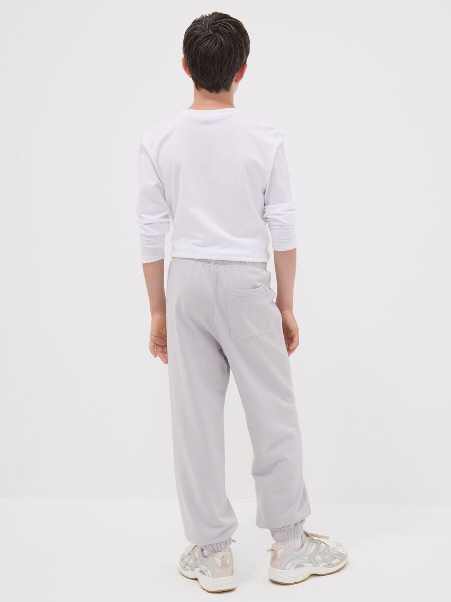 Pantaloni jogger grigi in puro cotone organico per ragazzo relaxed fit_1