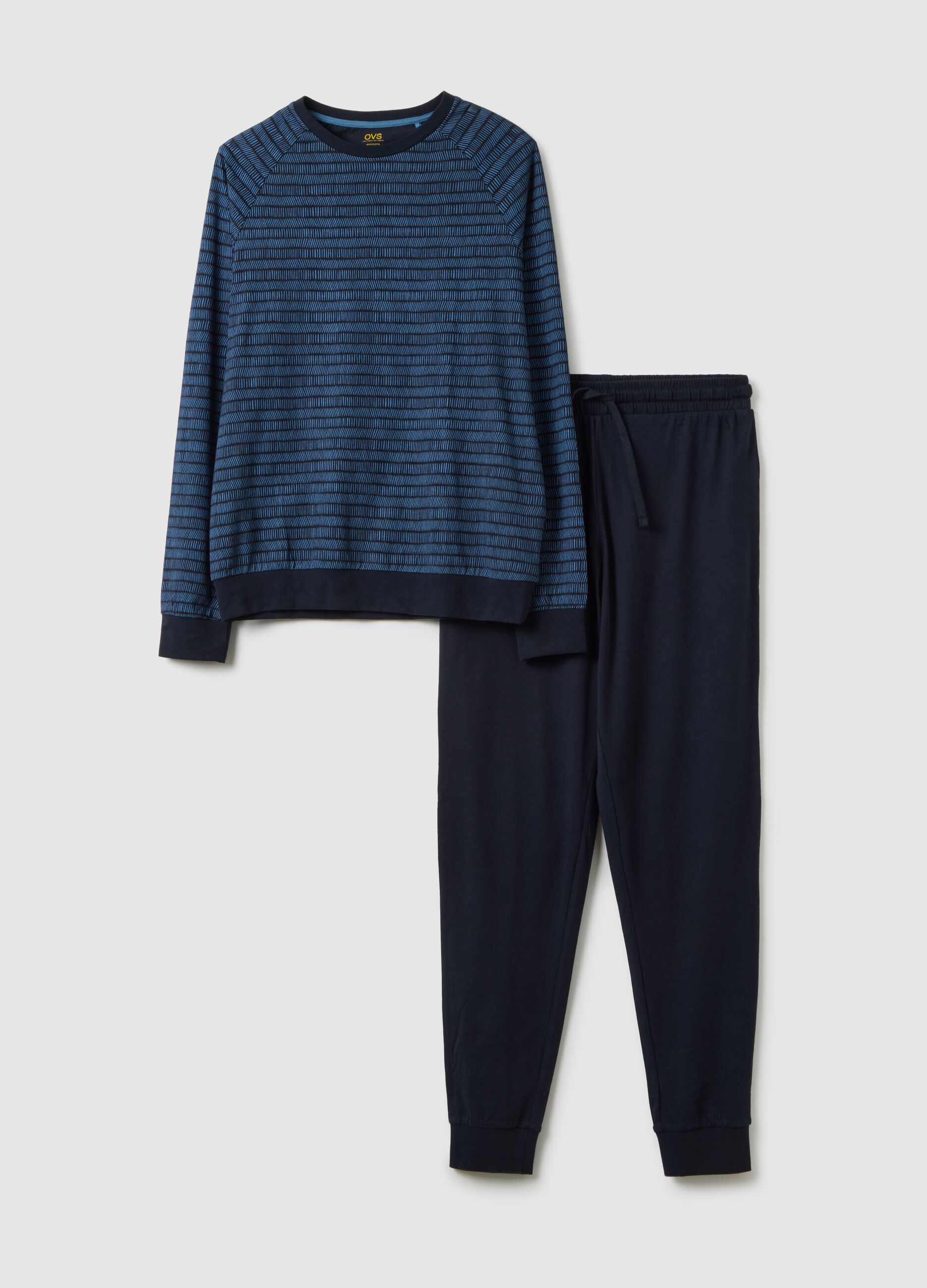 Regular Fit Blue Pure Cotton Pyjamas