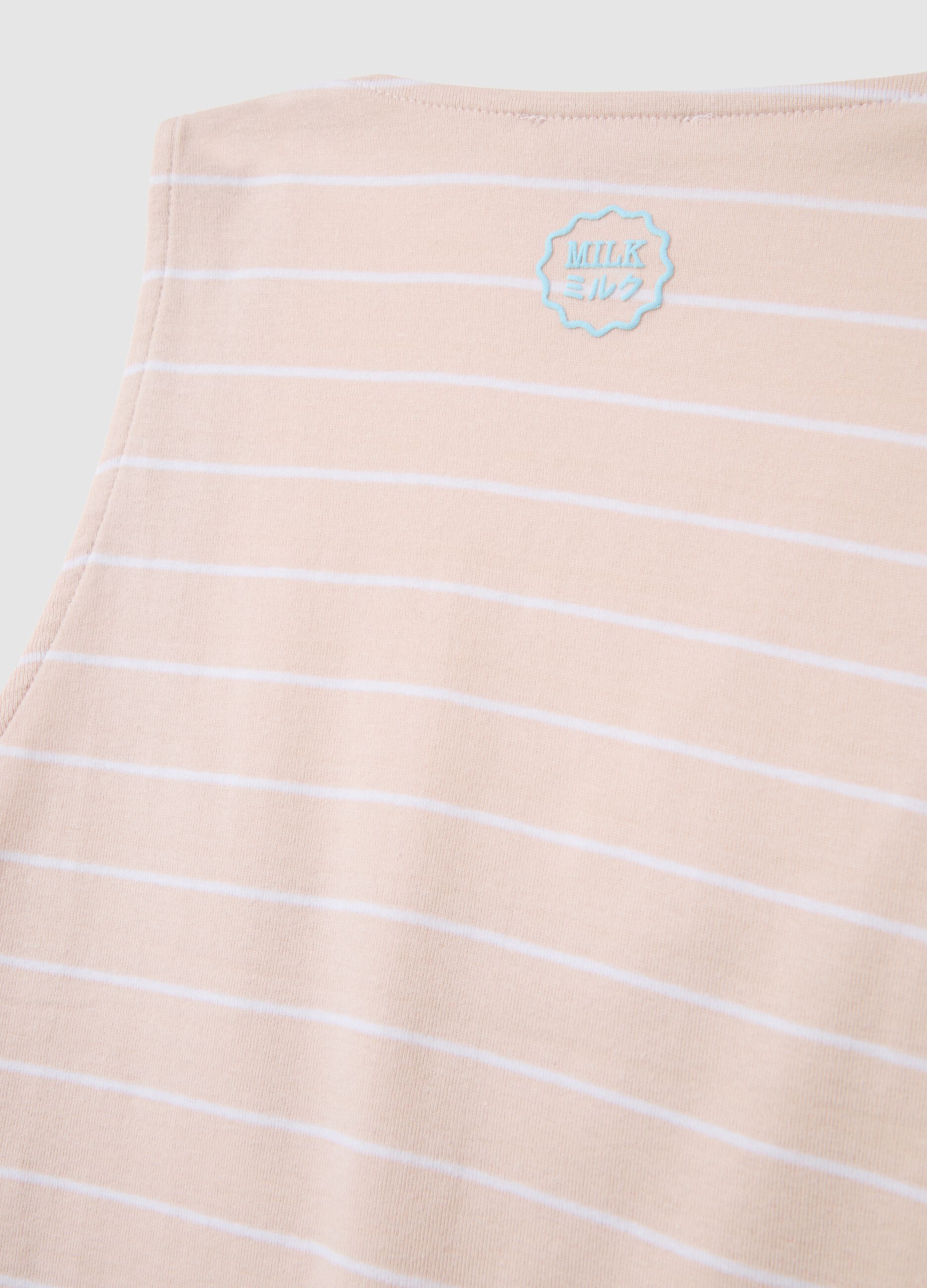Women's multicolor fitted cropped top in pure cotton