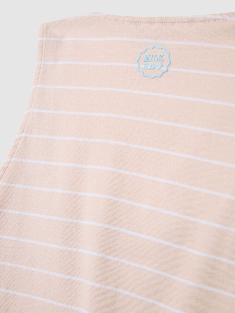 Women's multicolor fitted cropped top in pure cotton_5