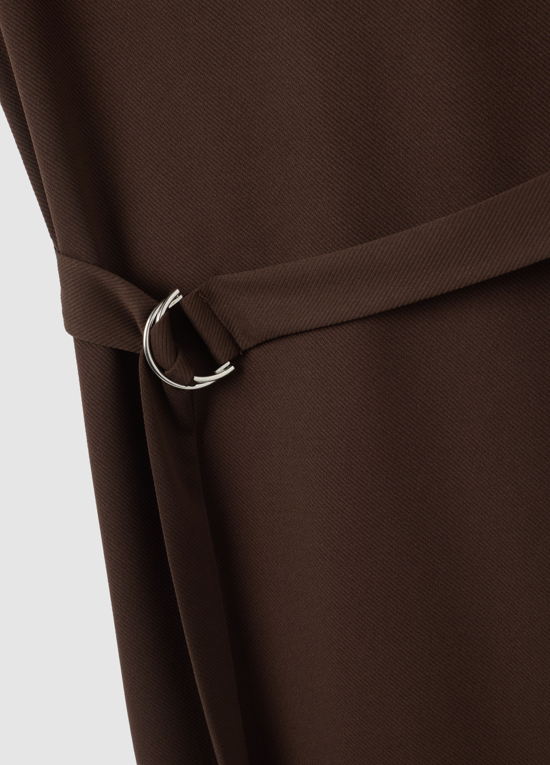 Brown slim fit stretchy fabric dress