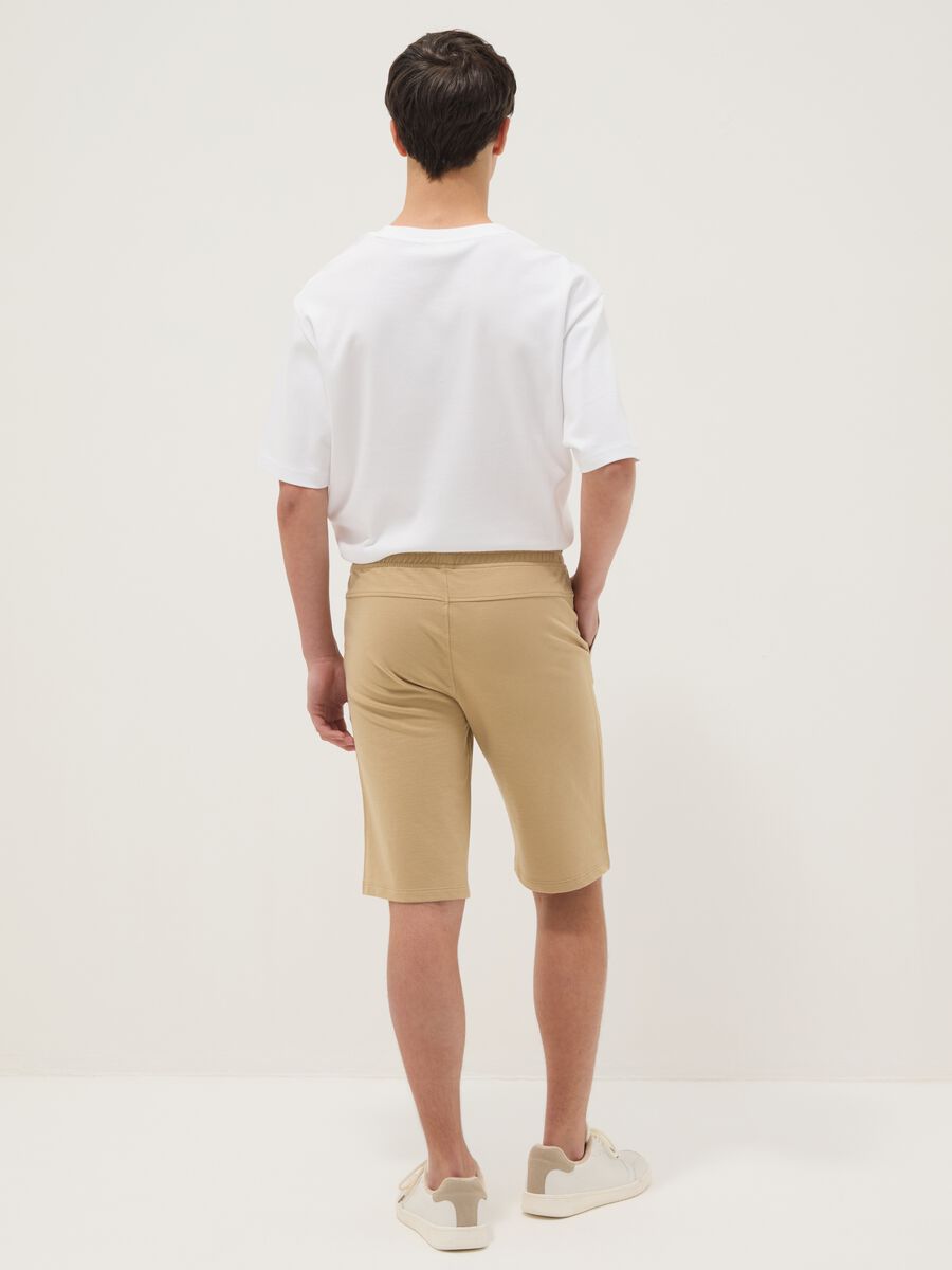 Boy's beige pure cotton shorts regular fit_1