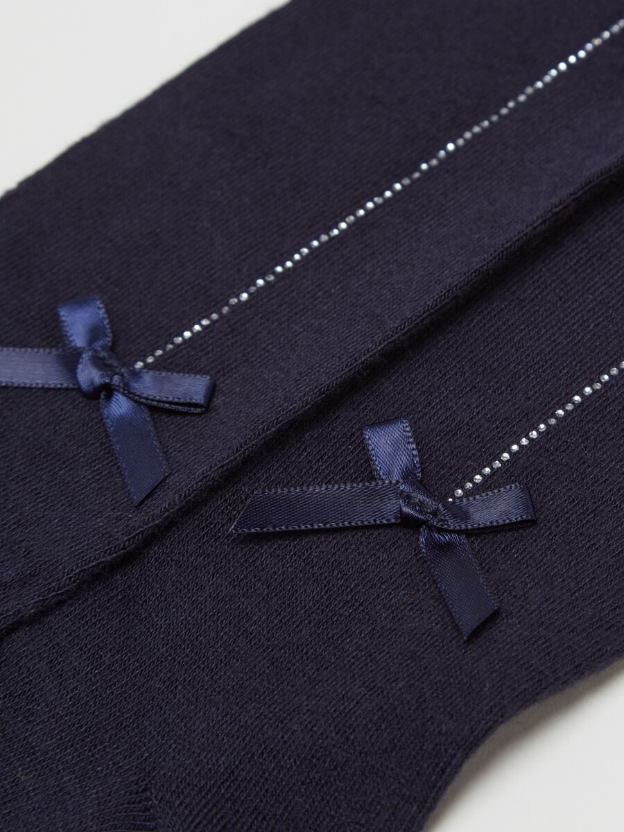 Viscose tights with bow and diamantés_2