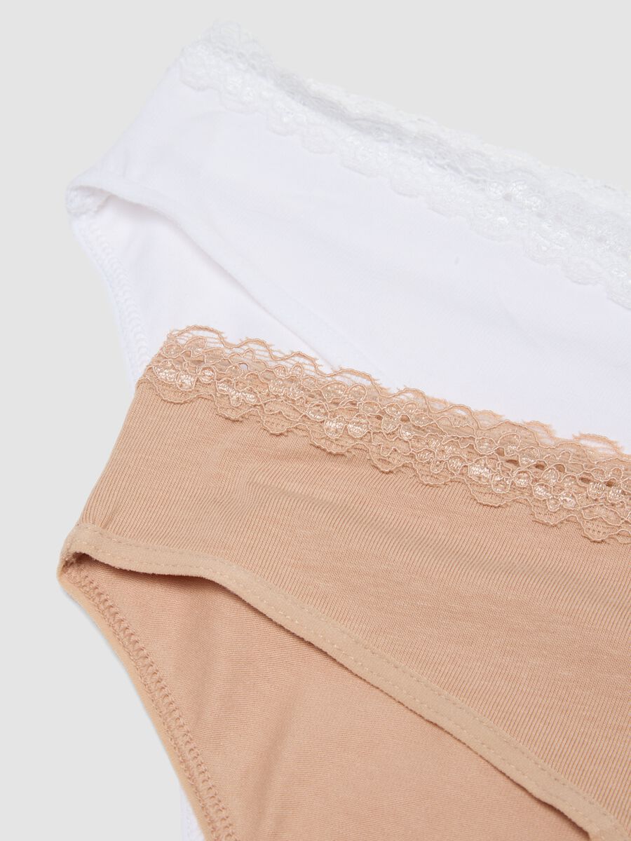 Bipack di slip in cotone organico beige_1
