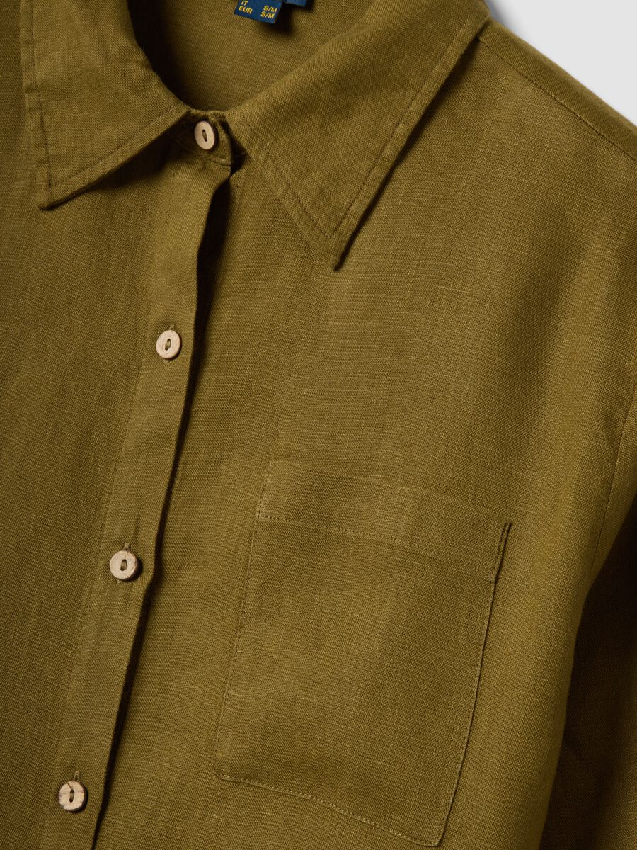 Green pure linen beach cover-up_1