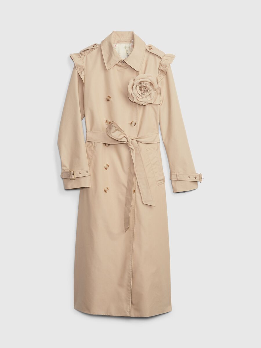 LoveShackFancy double-breasted trench coat with flounce_5