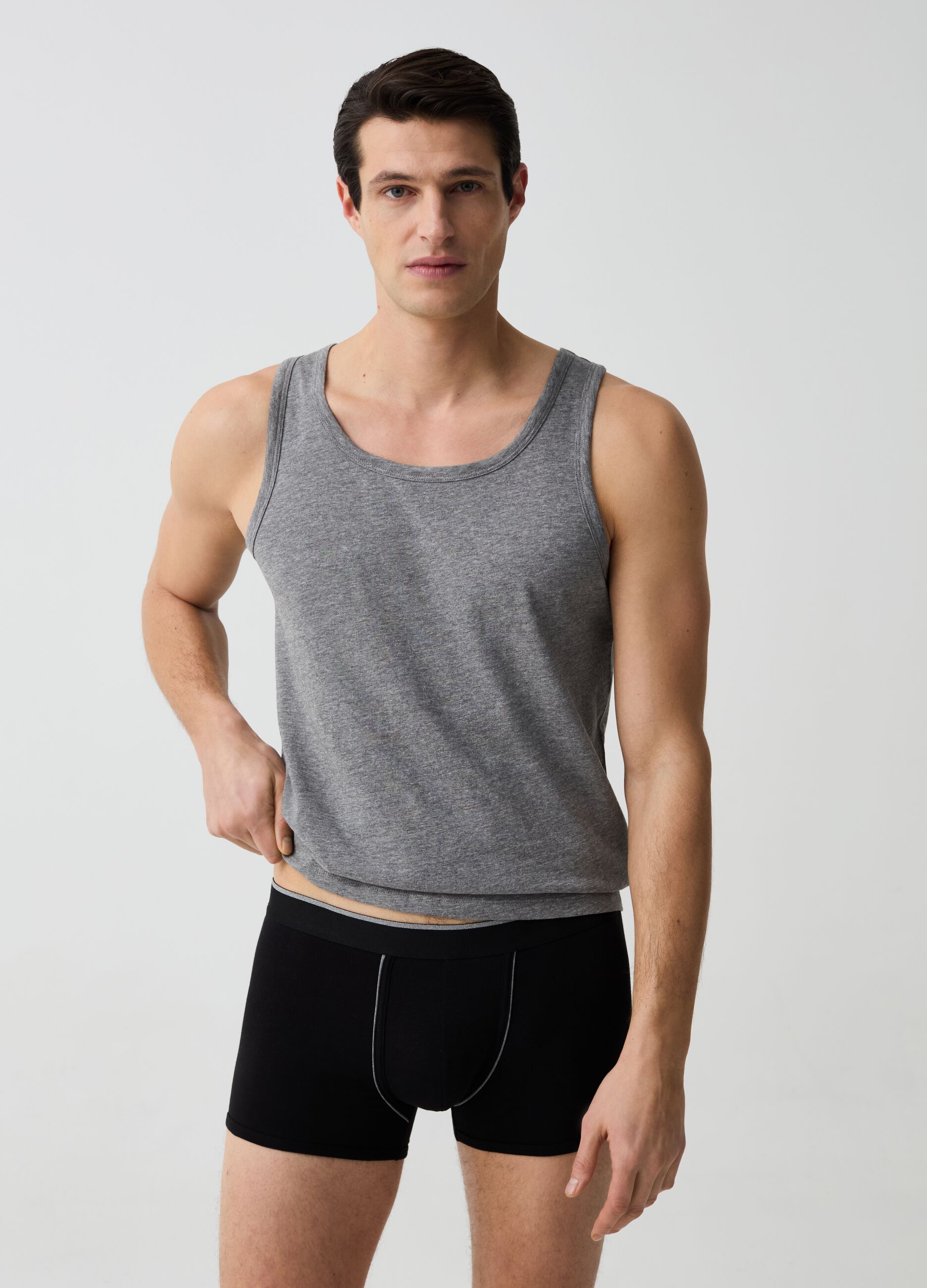 Ovs Bipack boxer con piping a contrasto