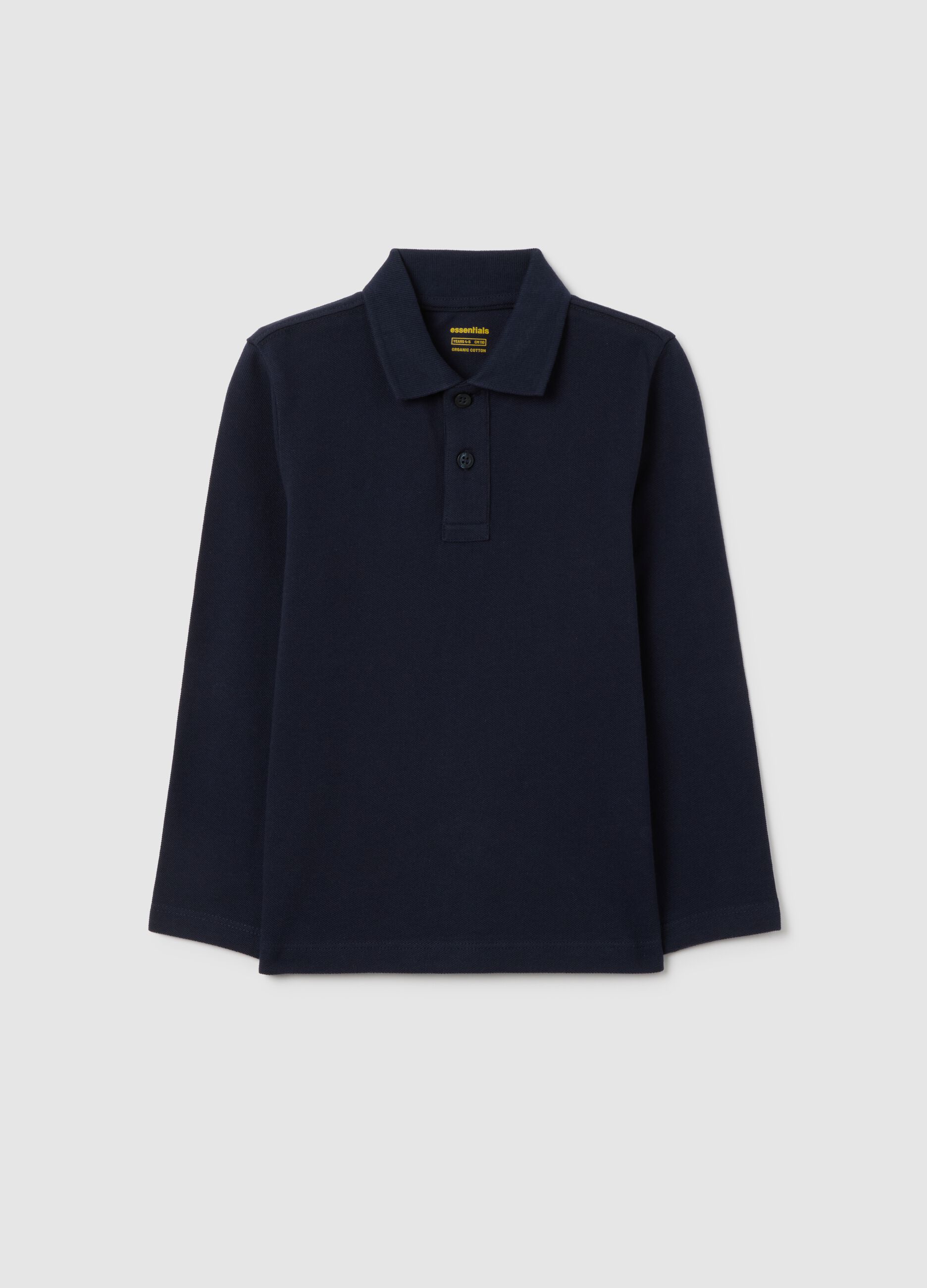 Polo da bambino in puro cotone blu regular fit