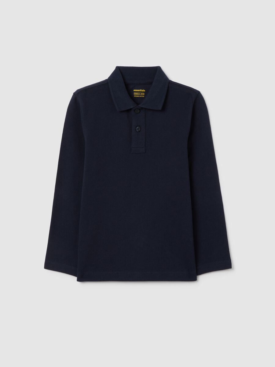 Children's blue pure cotton polo regular fit_0