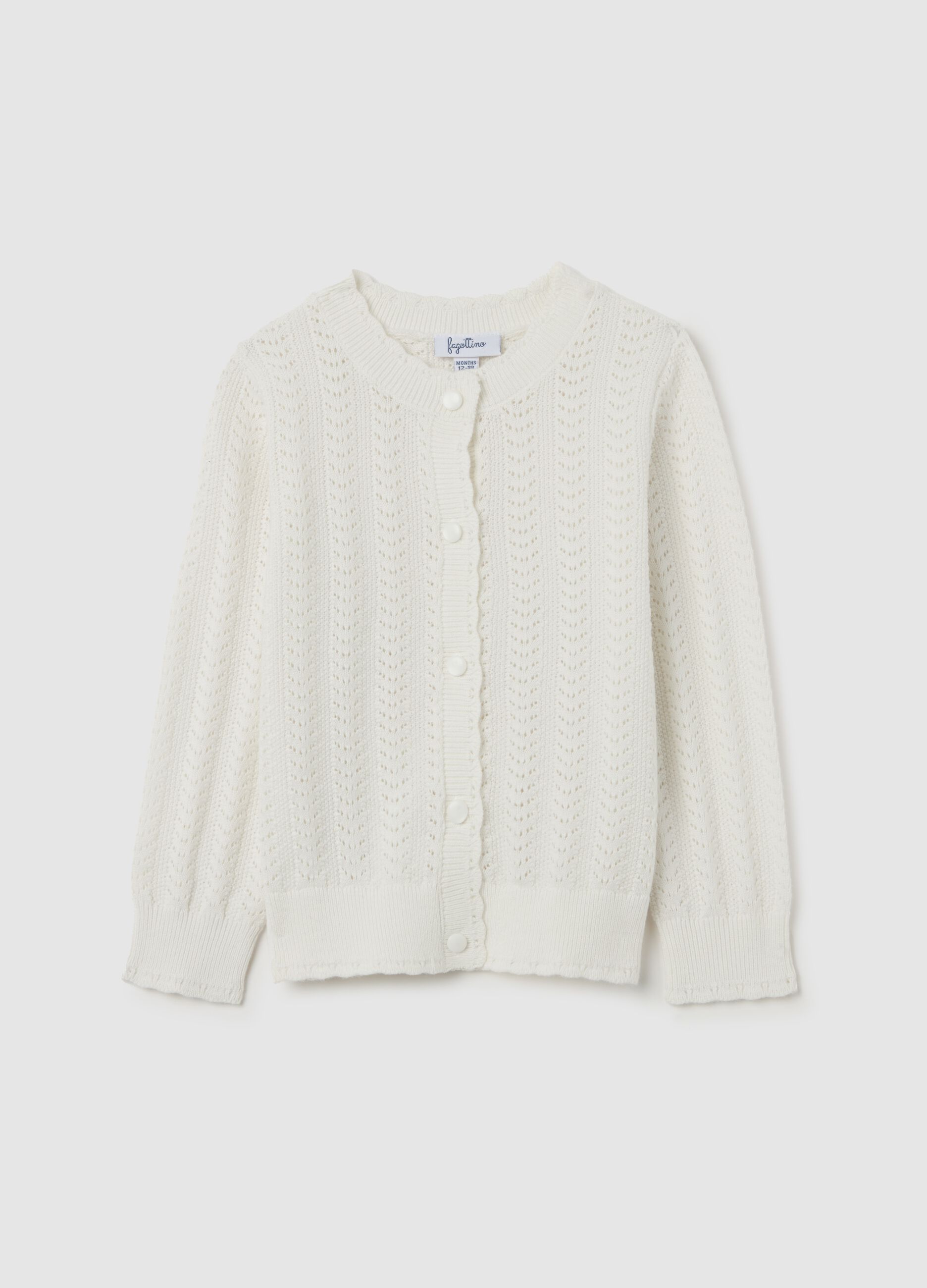 Cardigan in pointelle cotton