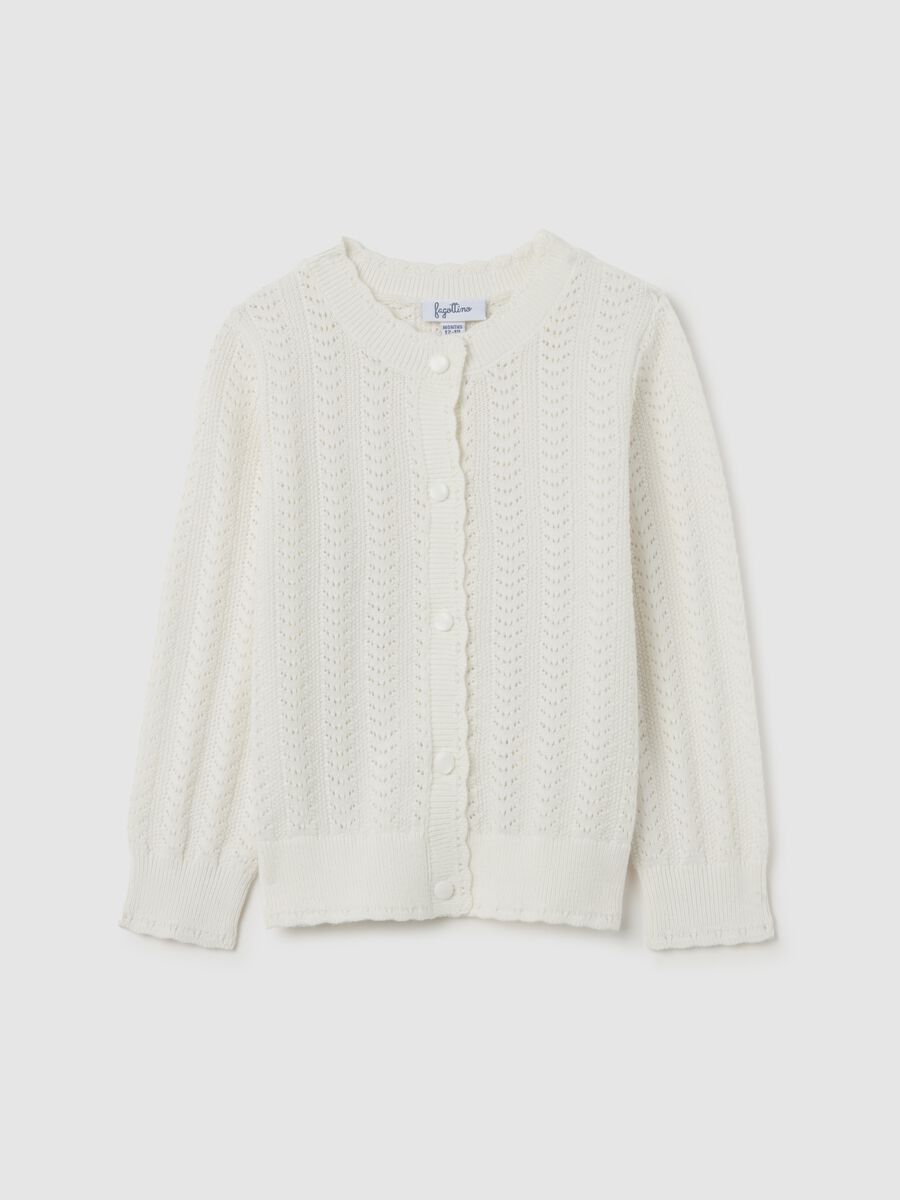 Cardigan in pointelle cotton_0
