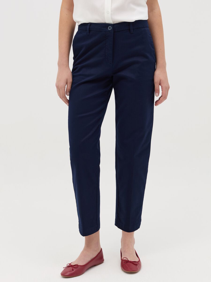 Curvy stretch cotton chino trousers_1