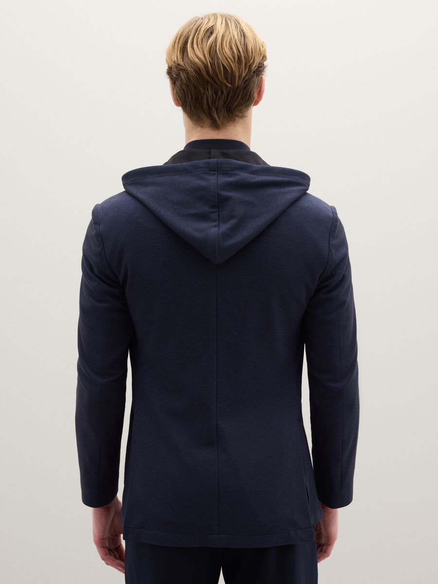 Blazer in misto cotone blu regular fit_2