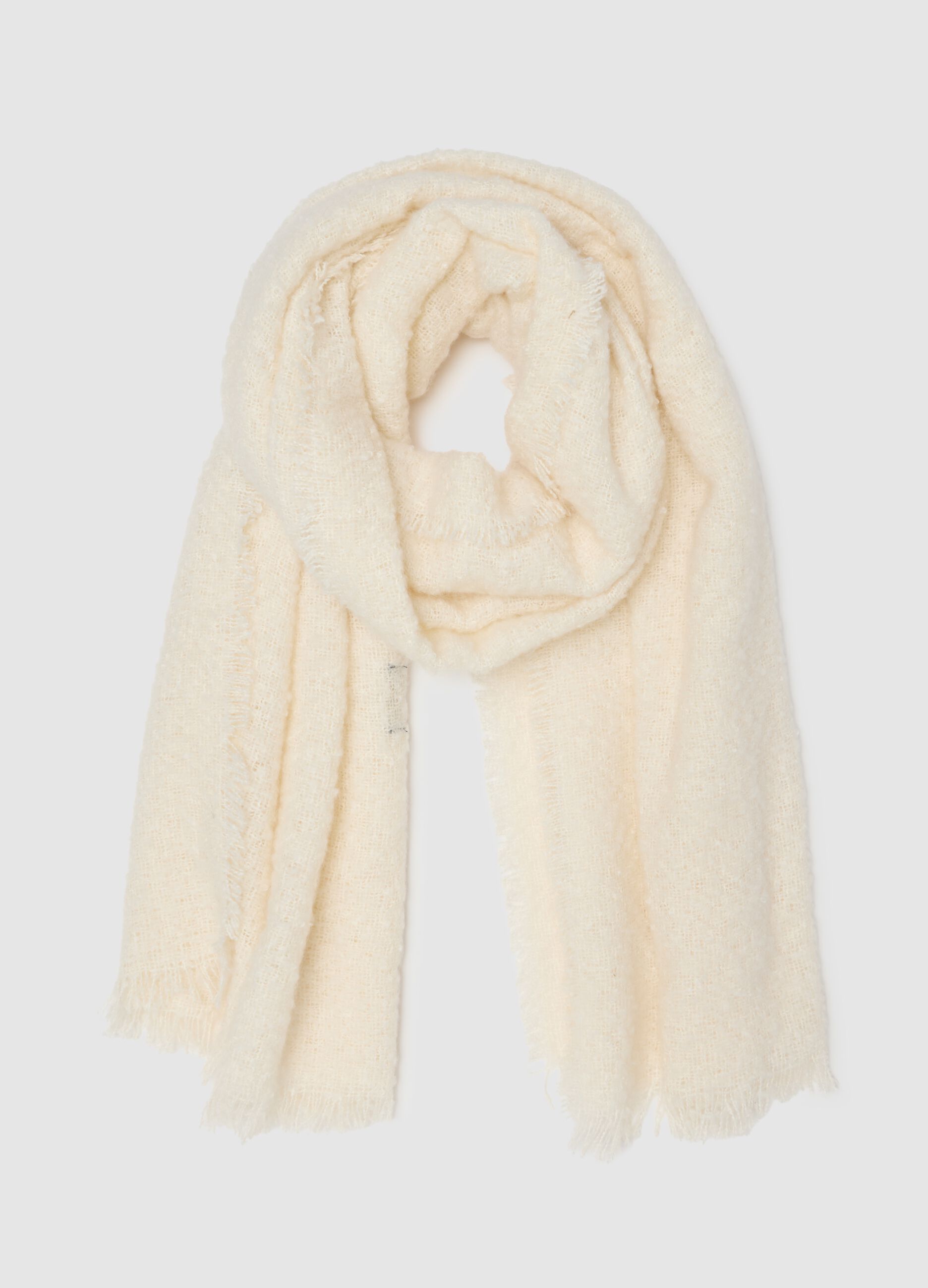 Beige mixed fabric scarf
