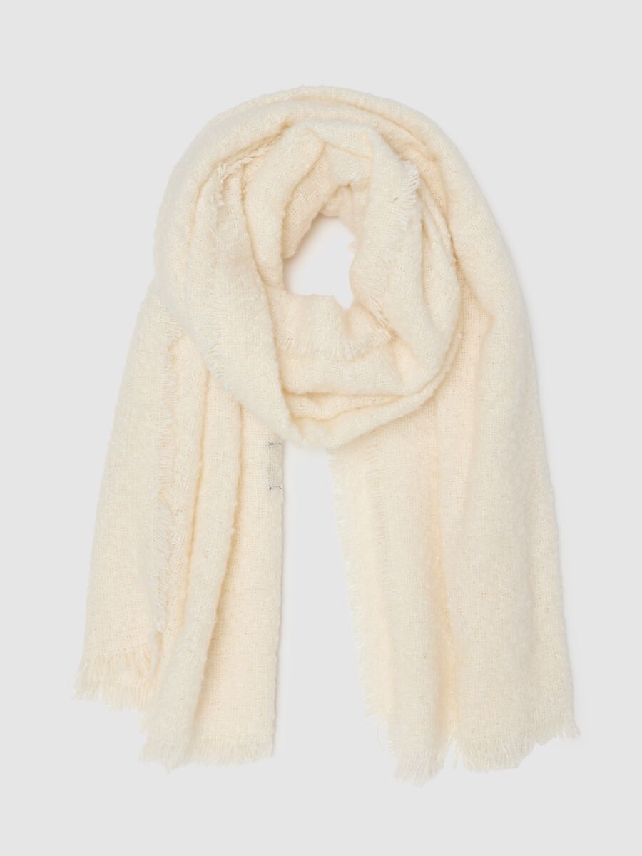 Sciarpa beige in misto tessuto_0