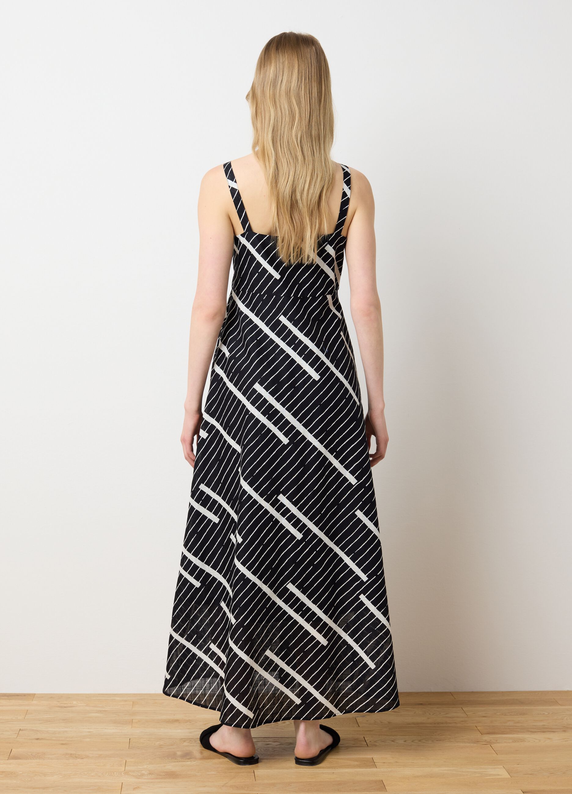 Women's long dress in pure multicoloured cotton, oversize