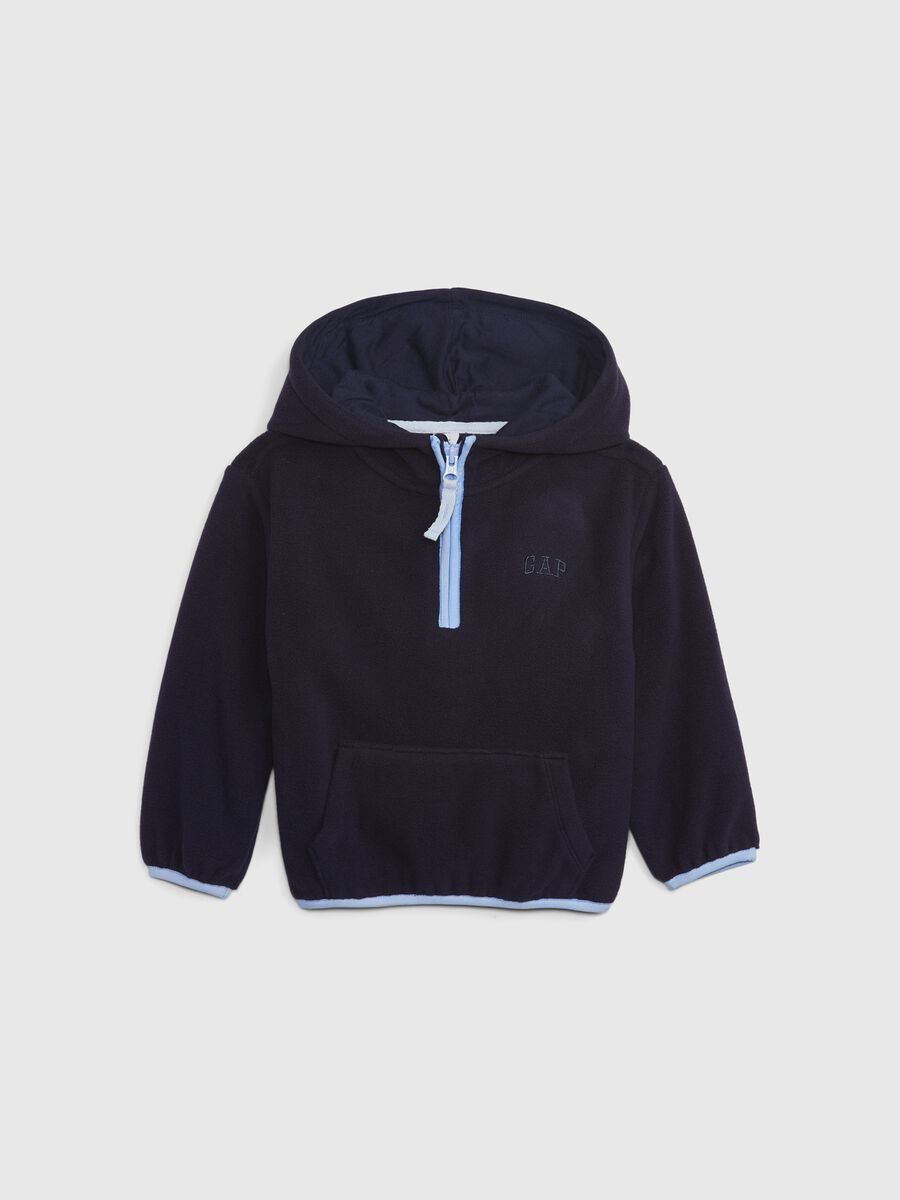 Felpa half-zip in pile con ricamo logo_0