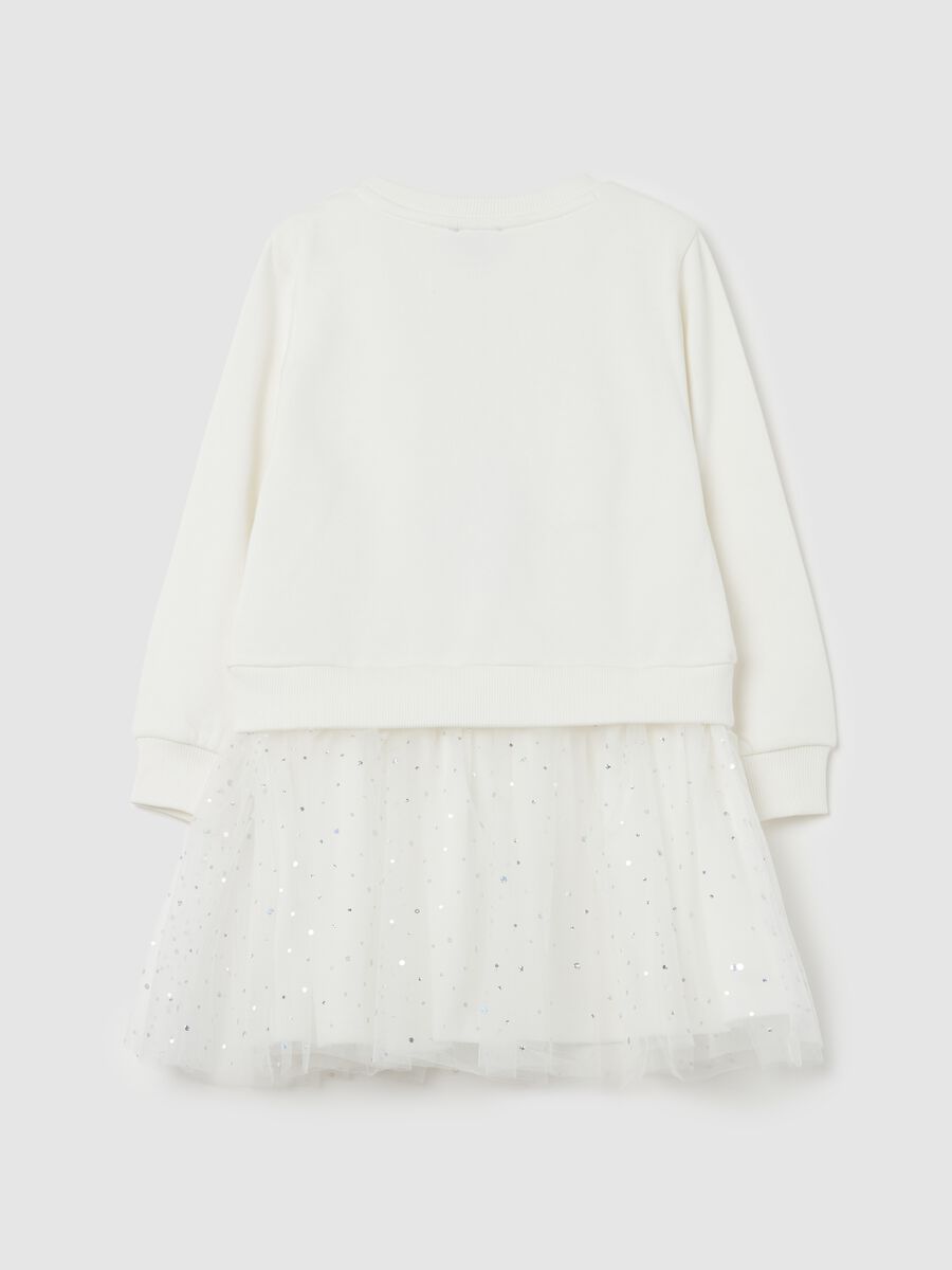 Abito stampa Frozen Elsa con gonna in tulle_1