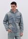 Short denim jacket with hood_0