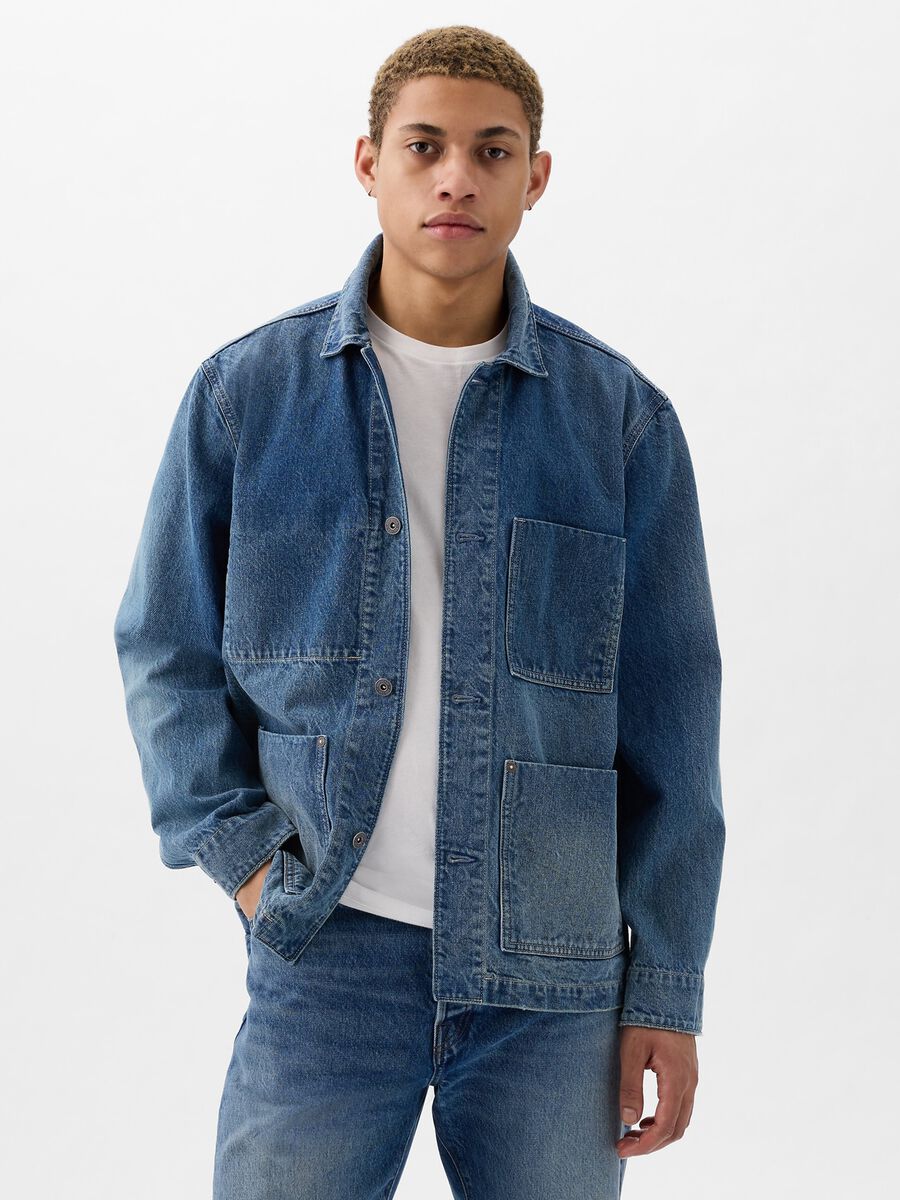 Short relaxed-fit jacket in denim_2
