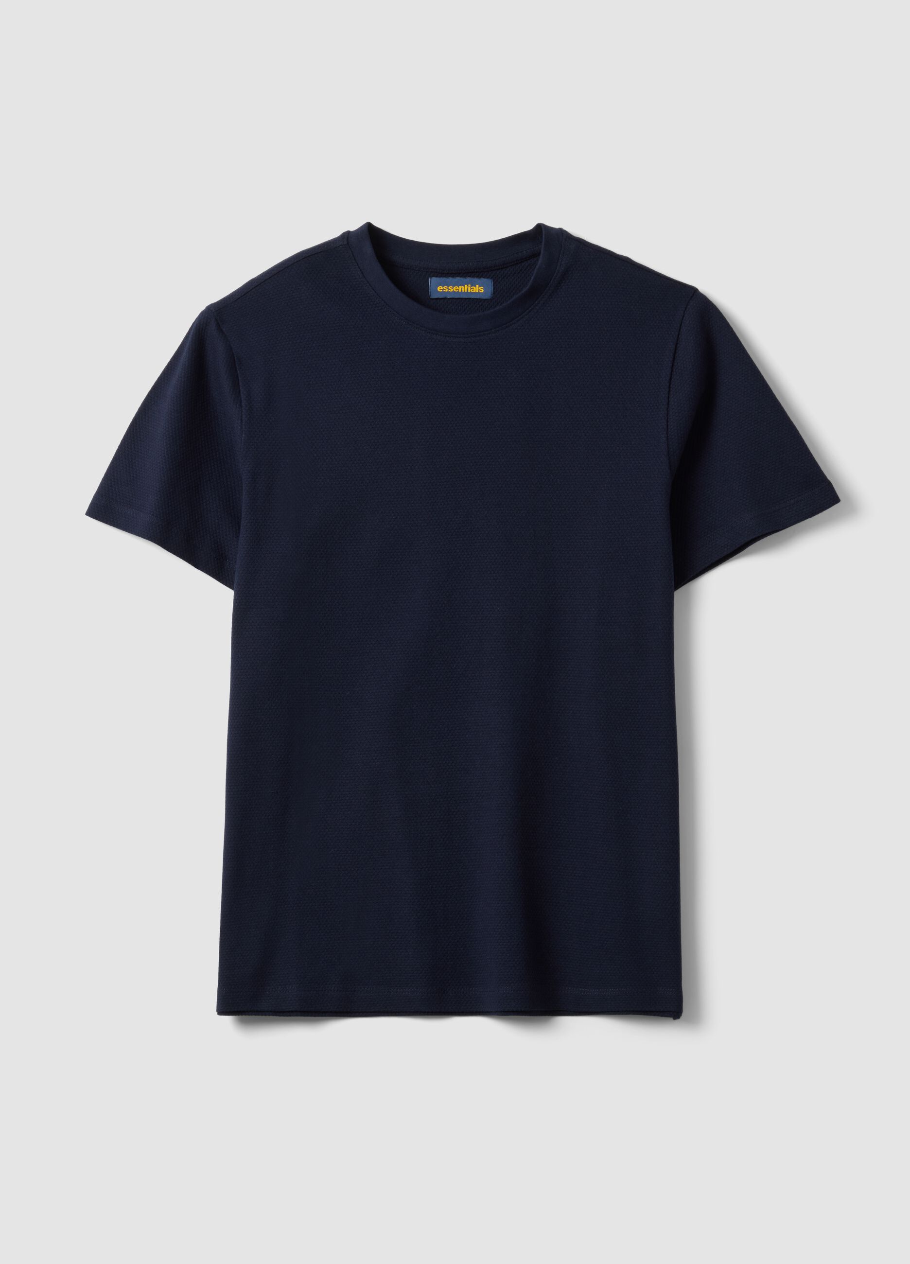 Blue short-sleeve pure cotton T-shirt