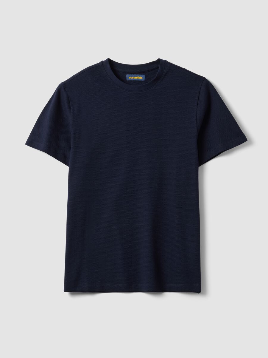Blue short-sleeve pure cotton T-shirt_4