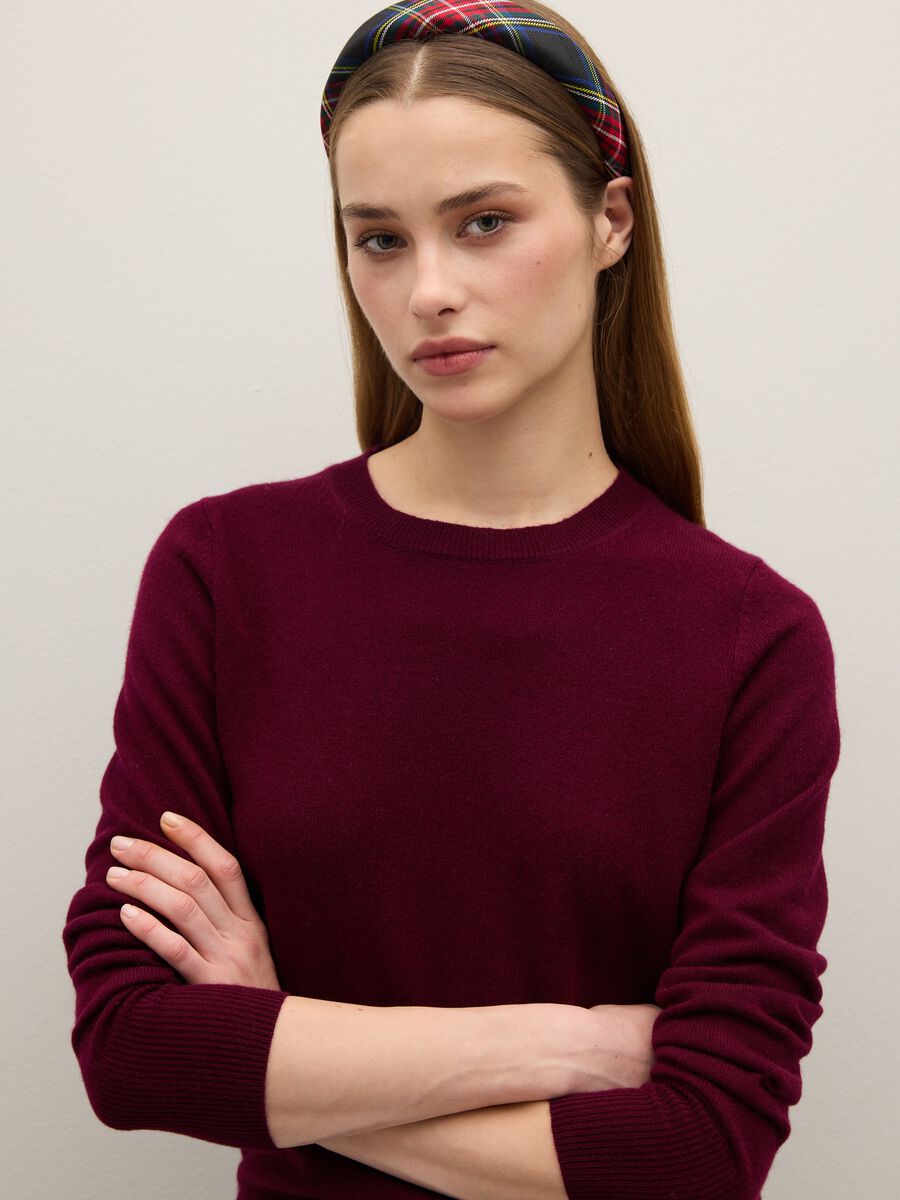 Multicolour headband with check pattern_0