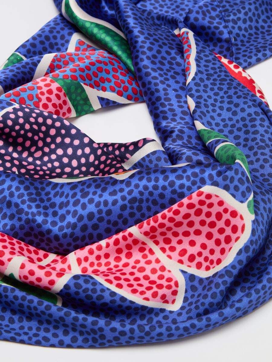 Animal print foulard with flower print_2
