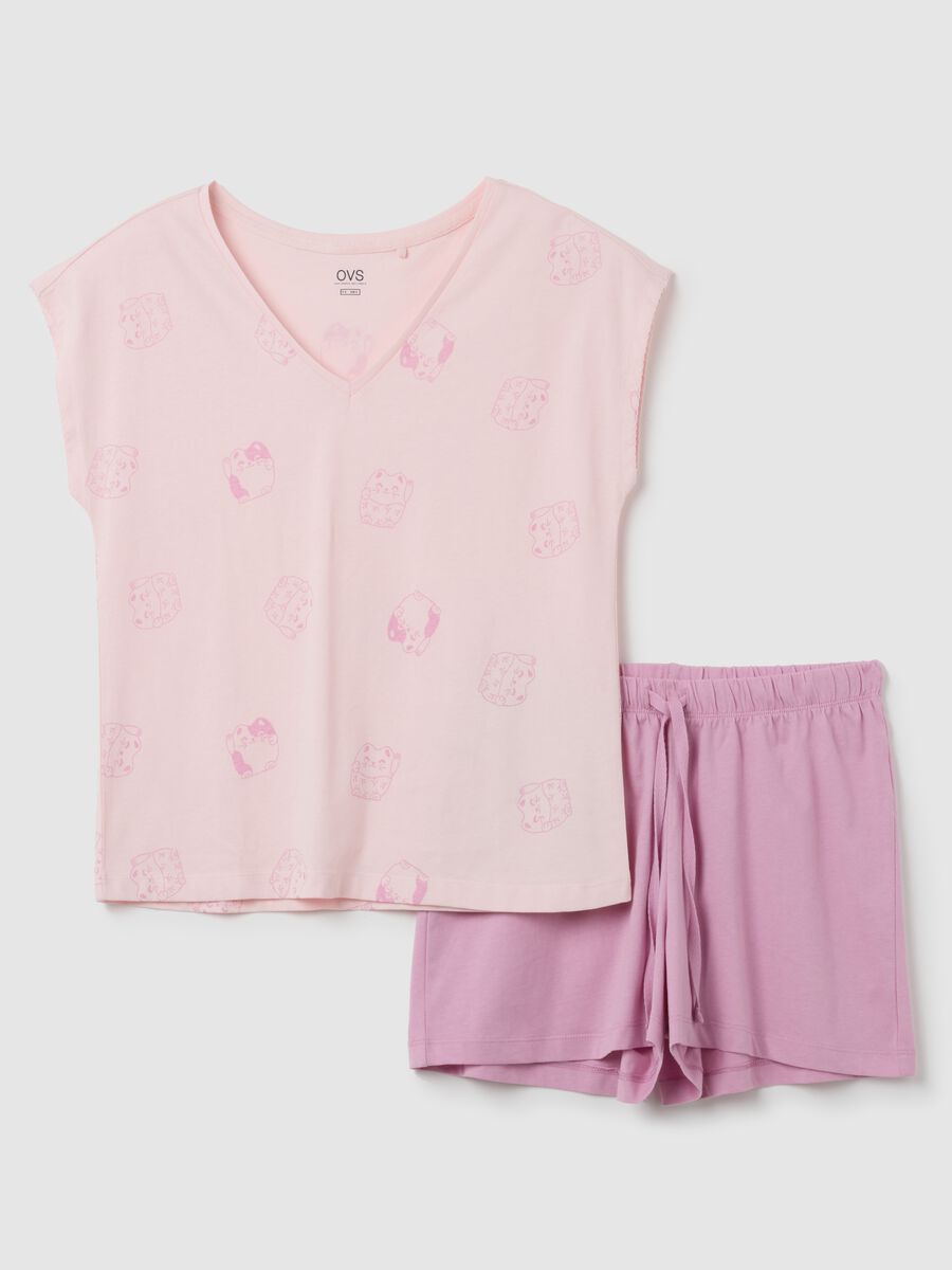 Set pigiama da donna in puro cotone rosa regular fit_4
